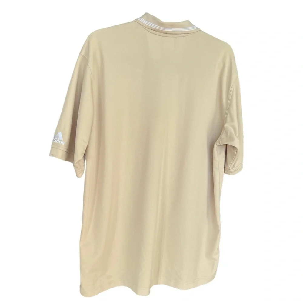 Adidas Climalite Golf Polo Shirt Y2K Men’s Sz L Beige Athletic Athleisure